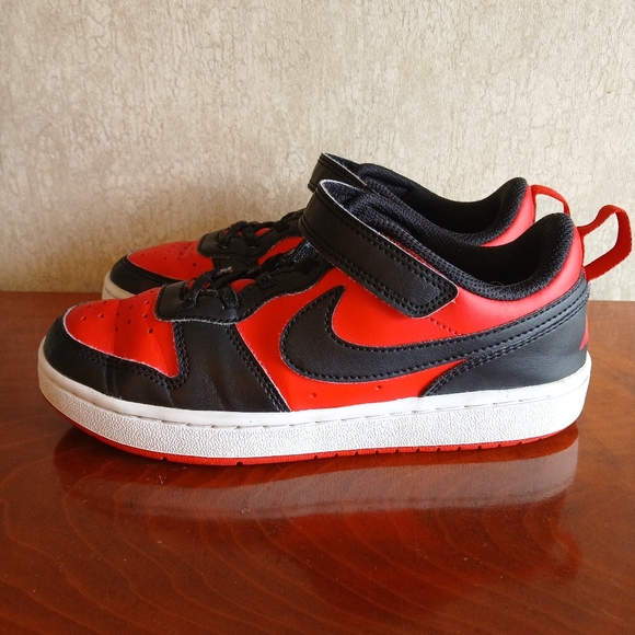 Nike Other - Nike Court Borough Sneakers Shoes red black size 2Y
